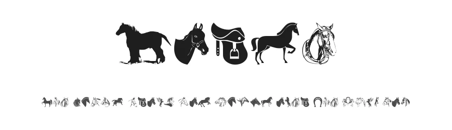 Horse by Woodcutter — Dingbats Font