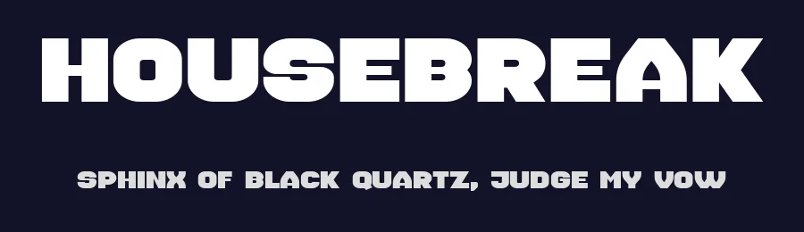 Housebreak by Vladimir Nikolic — Sans Serif Font — thumbnail 2