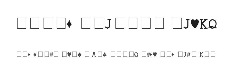 Hoyle Playing Cards by Conexion — Dingbats Font