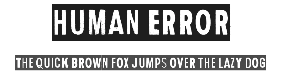Human Error by Juha Korhonen — Decorative Font