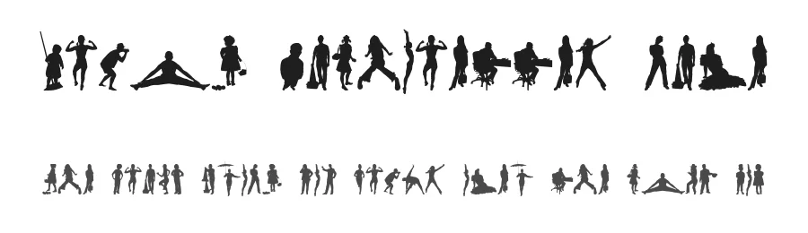 Human Silhouettes Five by Intellecta Design — Dingbats Font