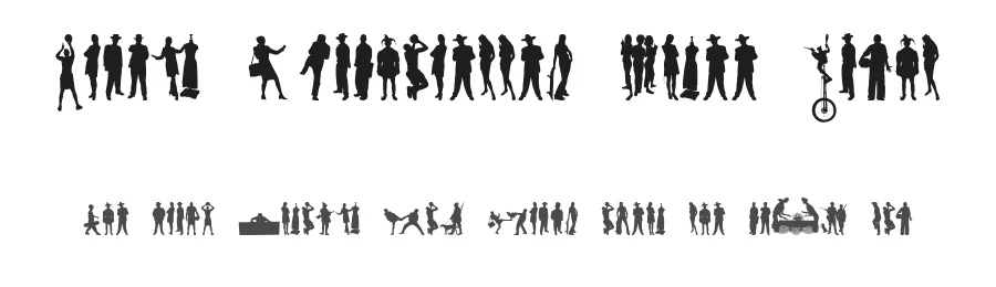 Human Silhouettes Free Eight by Intellecta Design — Dingbats Font