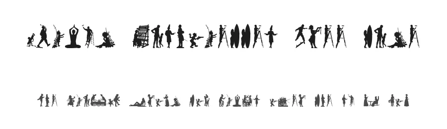 Human Silhouettes Free Nine by Intellecta Design — Dingbats Font