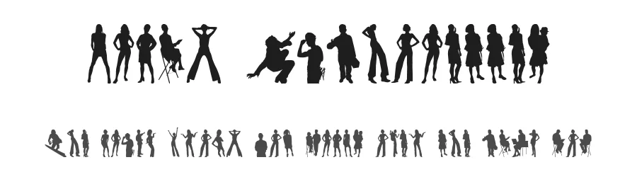 Human Silhouettes by Intellecta Design — Dingbats Font
