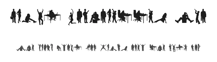 Human Silhouettes Two by Intellecta Design — Dingbats Font