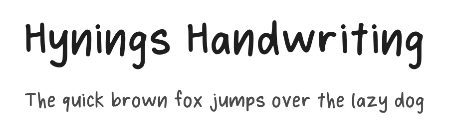 Hynings Handwriting