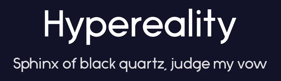 Hypereality by Briana Leonard Fuller — Sans Serif Font — thumbnail 2