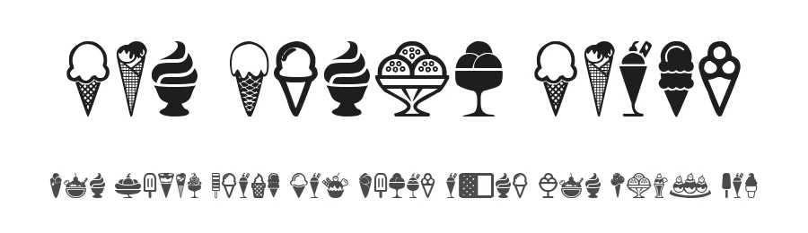 Ice Cream Icons by Woodcutter — Dingbats Font