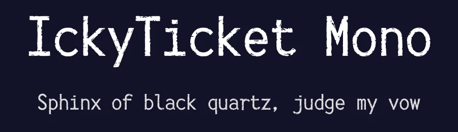 IckyTicket Mono by K-Type — Decorative Font — thumbnail 2