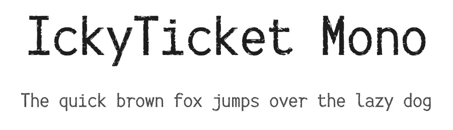 IckyTicket Mono by K-Type — Decorative Font