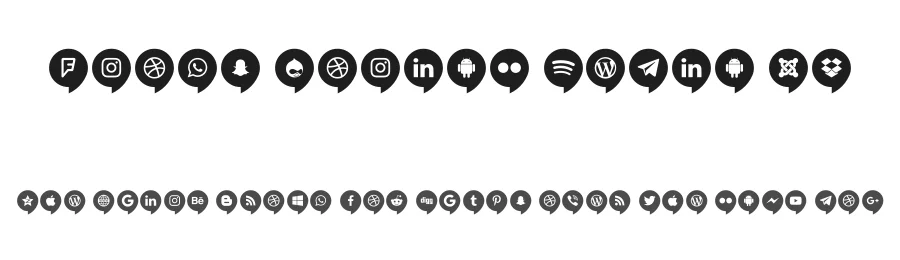 Icons Social Media 14 by elharrak — Dingbats Font