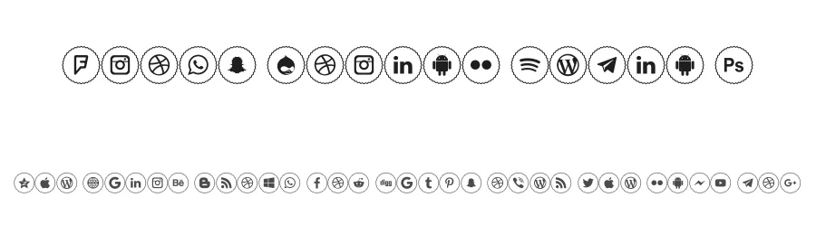 Icons Social Media 2 by elharrak — Dingbats Font