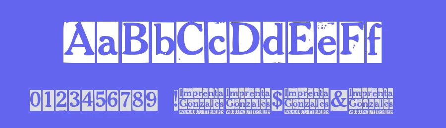 Imprenta Gonzales by Woodcutter — Decorative Font — thumbnail 3