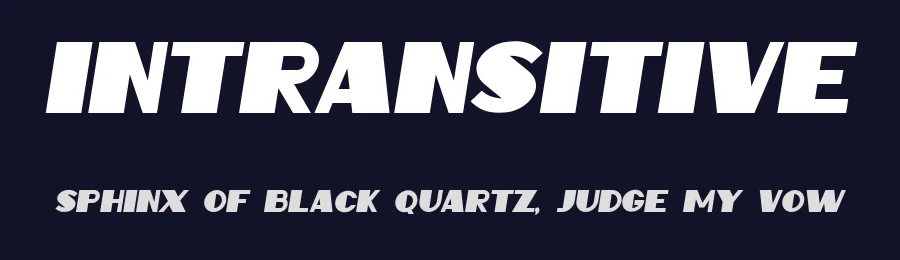 Intransitive by Vladimir Nikolic — Decorative Font — thumbnail 2