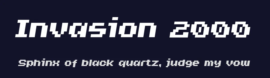 Invasion 2000 by Pizzadude — Display Font — thumbnail 2