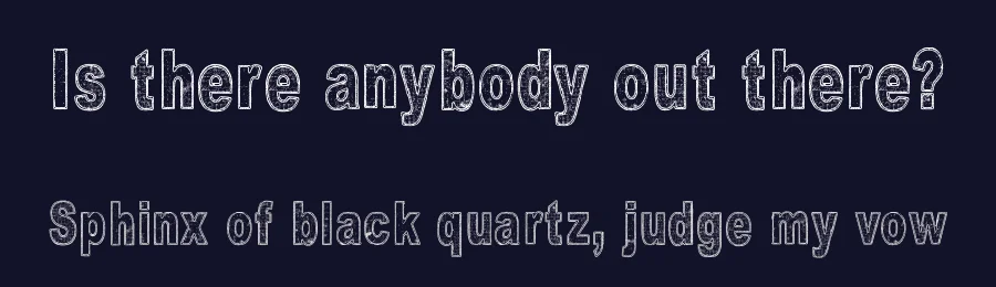Is there anybody out there? by Juha Korhonen — Decorative Font — thumbnail 2