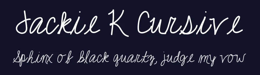 Jackie K Cursive by Jackie Barabash — Script Handwritten Font — thumbnail 2