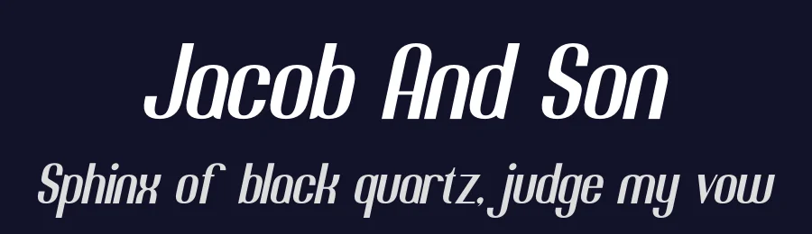 Jacob And Son by Kong Font — Sans Serif Font — thumbnail 2