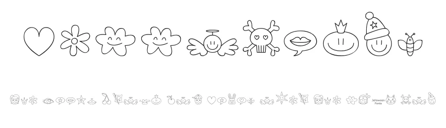 Jellodings by Jelloween — Dingbats Font