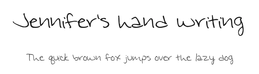Jennifer's hand writing
