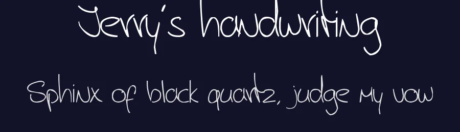 Jerry's handwriting by Jerry Niemeijer — Script Handwritten Font — thumbnail 2