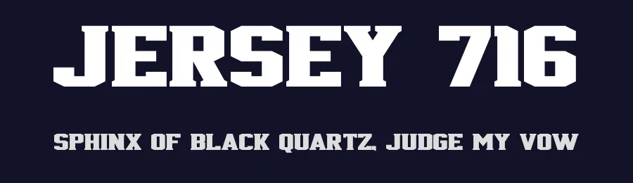 Jersey 716 by Jayde Garrow — Decorative Font — thumbnail 2