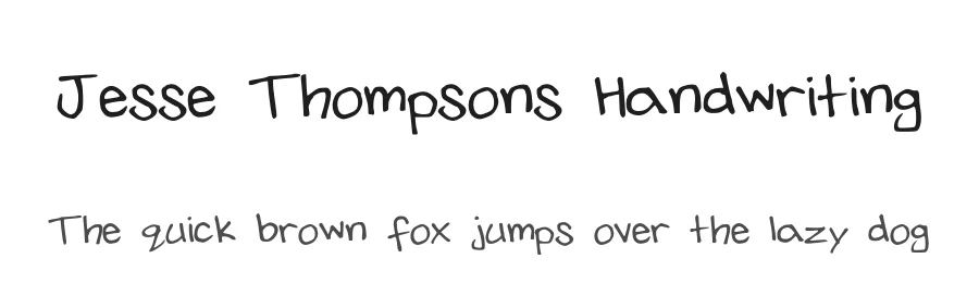 Jesse Thompsons Handwriting