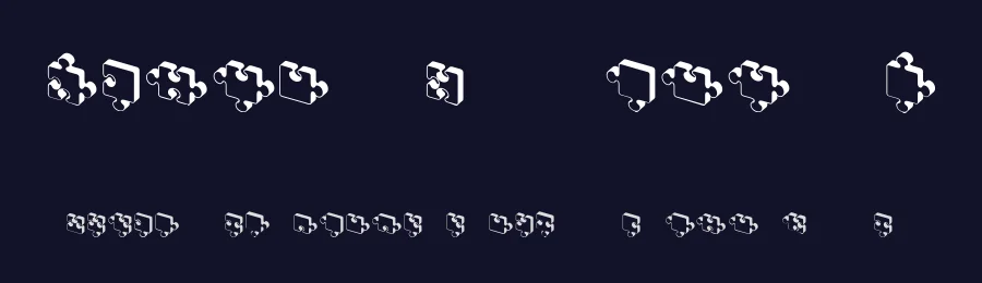Jigsaw Puzzles 3D by Vladimir Nikolic — Dingbats Font — thumbnail 2