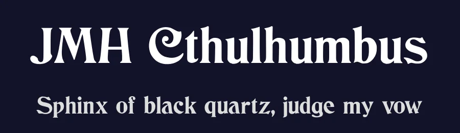 JMH Cthulhumbus by Jorge Morón — Decorative Font — thumbnail 2