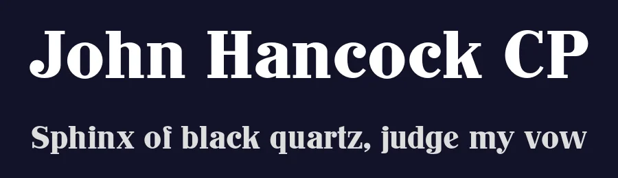John Hancock CP by ClaudeP — Serif Font — thumbnail 2
