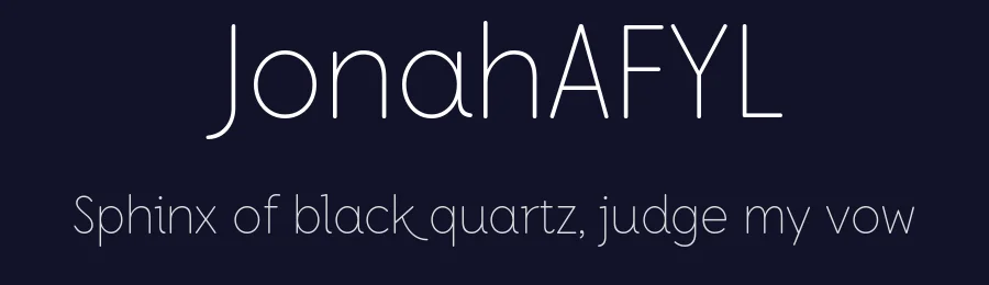 JonahAFYL by YTY Digital TypeFoundry — Sans Serif Font — thumbnail 2