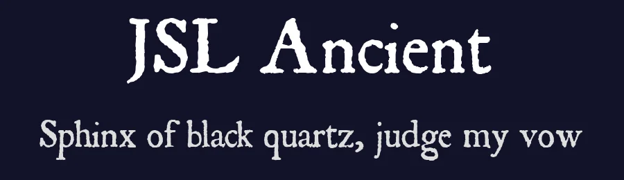 JSL Ancient by Jeffrey S. Lee — Decorative Font — thumbnail 2