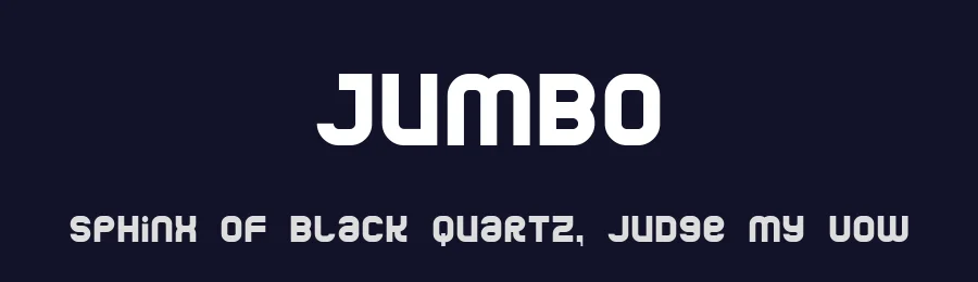 Jumbo by dustBUST — Display Font — thumbnail 2