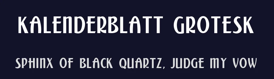 Kalenderblatt Grotesk by Dieter Steffmann — Decorative Font — thumbnail 2