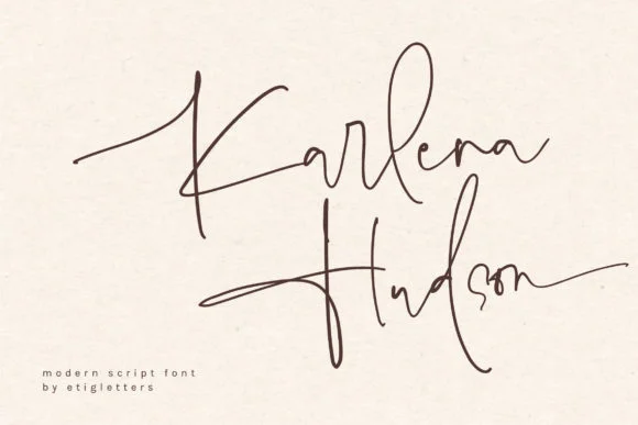 Karlena Hudson Font by etigletters — Script Handwritten Font