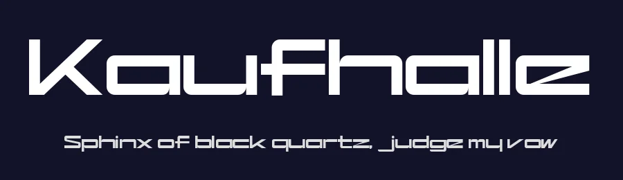 Kaufhalle by Peter Wiegel — Display Font — thumbnail 2