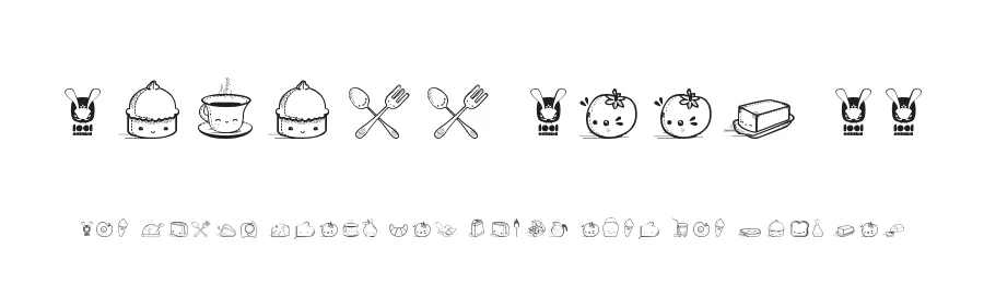 Kawaii Food II by Maelle.K | Thomas Boucherie — Dingbats Font
