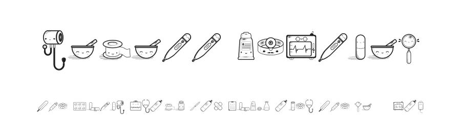 Kawaii Medical by Maelle.K | Thomas Boucherie — Dingbats Font