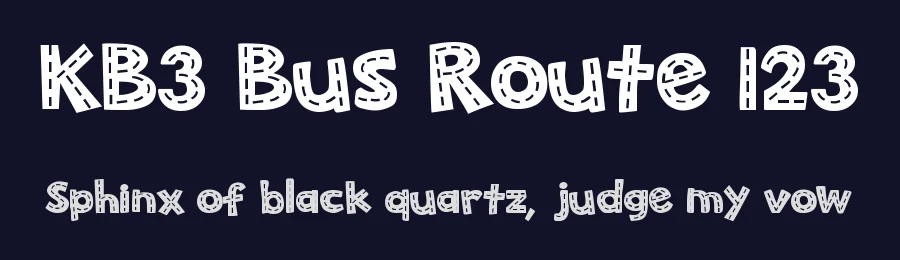 KB3 Bus Route 123 by K26 Fonts — Decorative Font — thumbnail 2