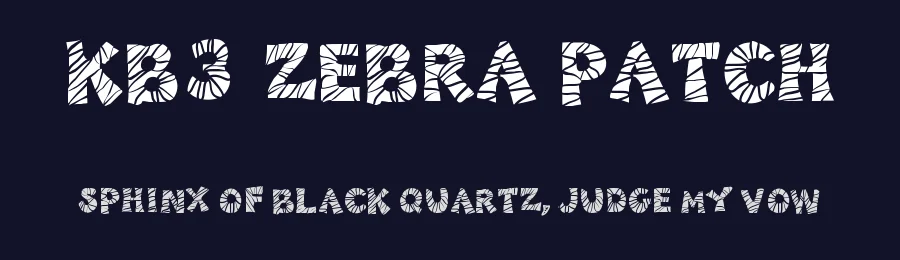 KB3 Zebra Patch by K26 Fonts — Decorative Font — thumbnail 2