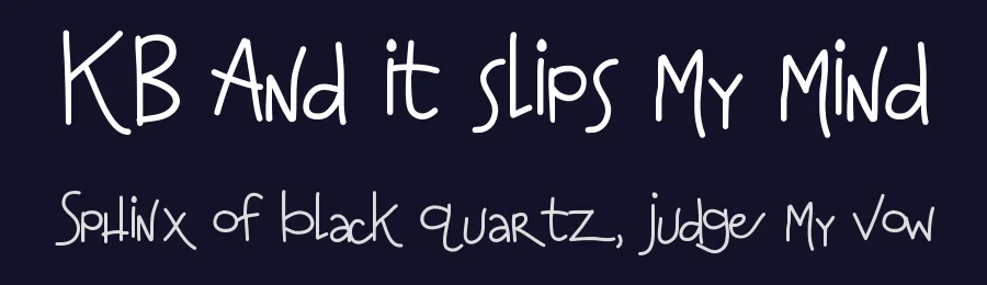 KB And it slips my mind by Khrys Kreations — Script Handwritten Font — thumbnail 2