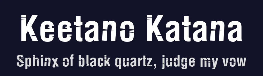Keetano Katana by Keetano ATL My Gangsta — Decorative Font — thumbnail 2