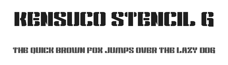 Kensuco Stencil G by Goma Shin β Decorative Font