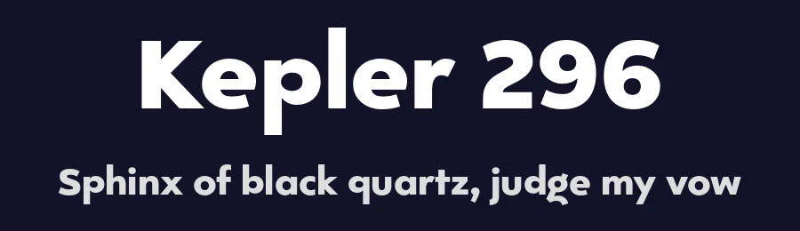 Kepler 296 by Igor Kosinsky — Sans Serif Font — thumbnail 2