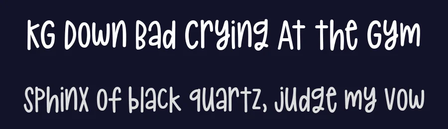 KG Down Bad Crying At the Gym by Kimberly Geswein — Script Handwritten Font — thumbnail 2