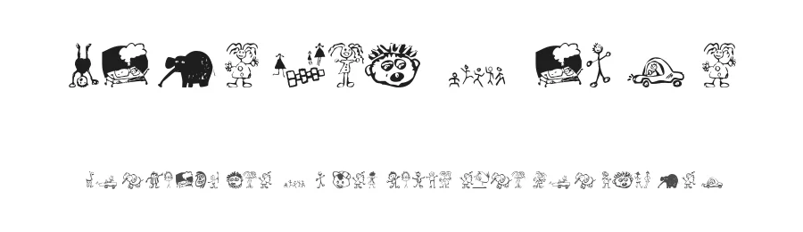 Kids Drawings by Manfred Klein — Dingbats Font
