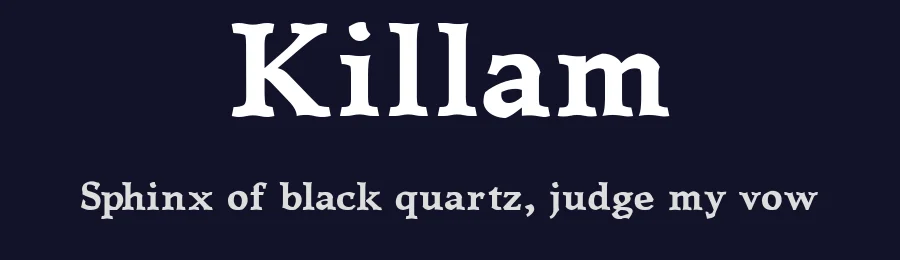 Killam by Stephen Nixon — Serif Font — thumbnail 2