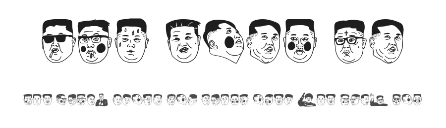 Kim Jong Un by Woodcutter β Dingbats Font