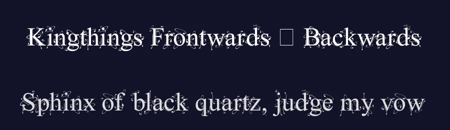 Kingthings Frontwards / Backwards by Kingthings — Decorative Font — thumbnail 2