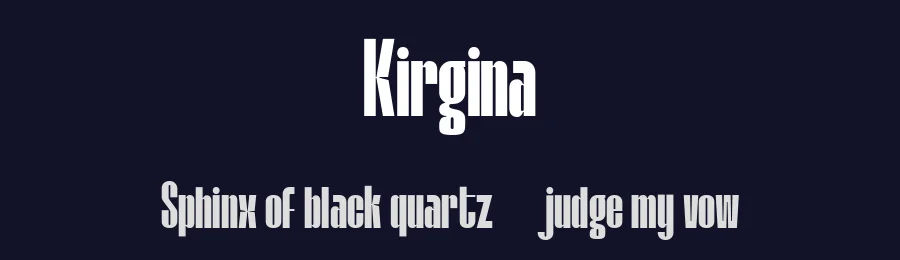 Kirgina by Dharmas Foundry — Sans Serif Font — thumbnail 2